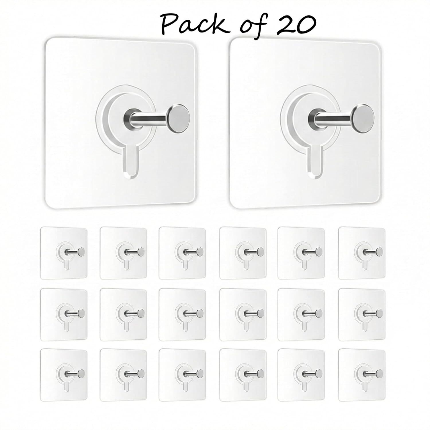 deskart Self Adhesive 6mm Nail Hook for hanging Photo Frame, Wall Clock, Transparent Hook 20-picture-31