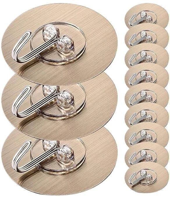 mercehive Self Adhesive Strong Sticky Wall Hooks for Hanging Kitchen, Bathroom Accessories Hook 12-picture-13