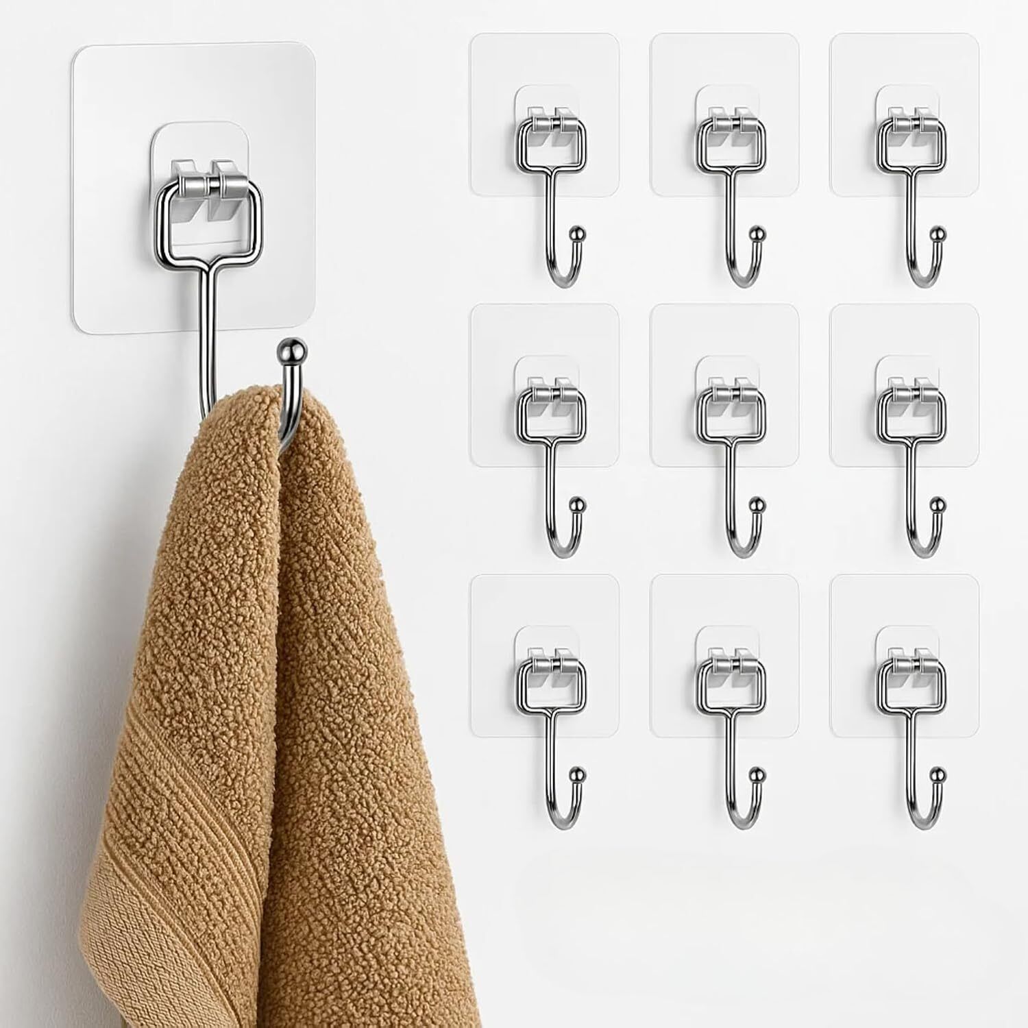 shopin Big Transparent Hook Sticky Hooks,for Hanging, Bathroom,Big Transparent Hook 10-picture-21