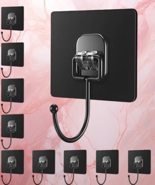 10-Pcs Drill Sticky Hooks for Kitchen, Bathroom & Office–Strong Hanging Hooks Hook 10-image-15