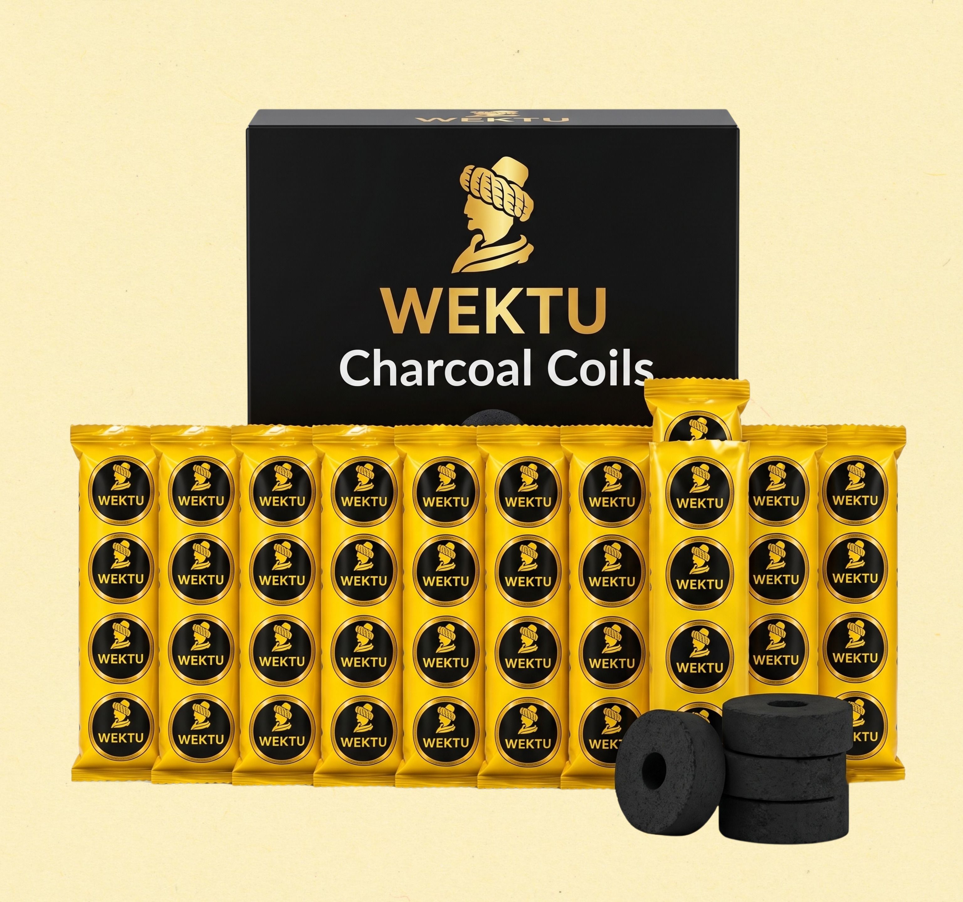 wektu Premium Charcoal Coils (Pack of 10 Stacks) - Quick Ignition & Long Burning/83 Hookah Charcoals-picture-31
