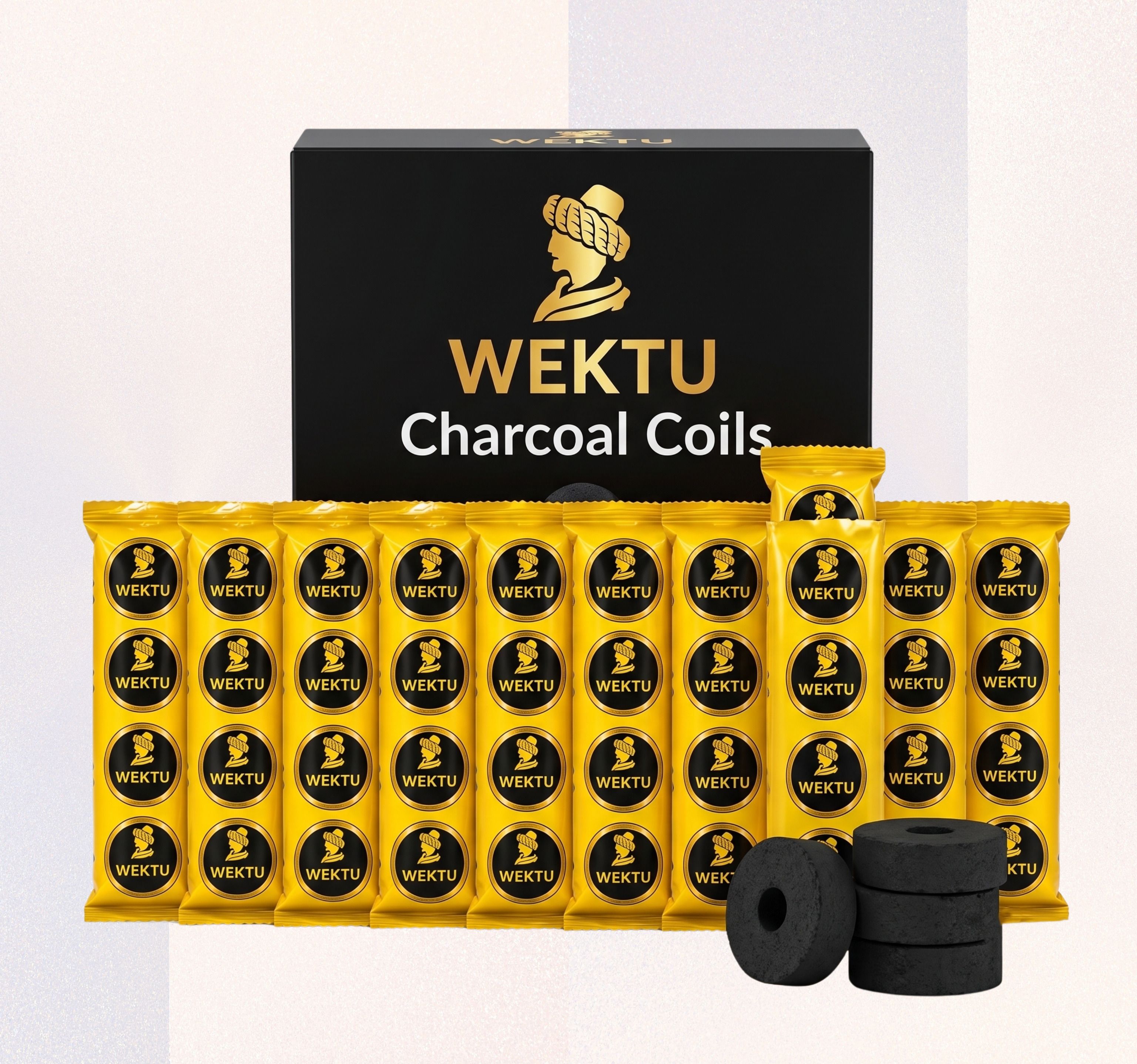 wektu Premium Charcoal Coils (Pack of 10 Stacks) - Quick Ignition & Long Burning/88 Hookah Charcoals-picture-38