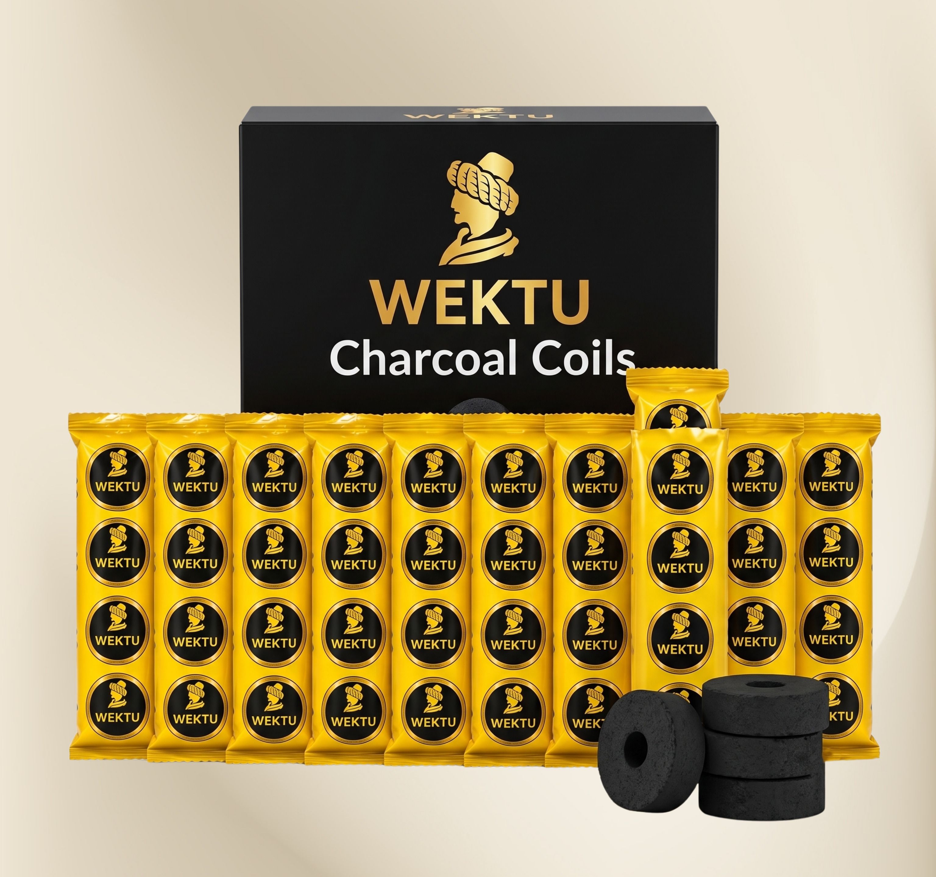 wektu Premium Charcoal Coils (Pack of 10 Stacks) - Quick Ignition & Long Burning/76 Hookah Charcoals-picture-23