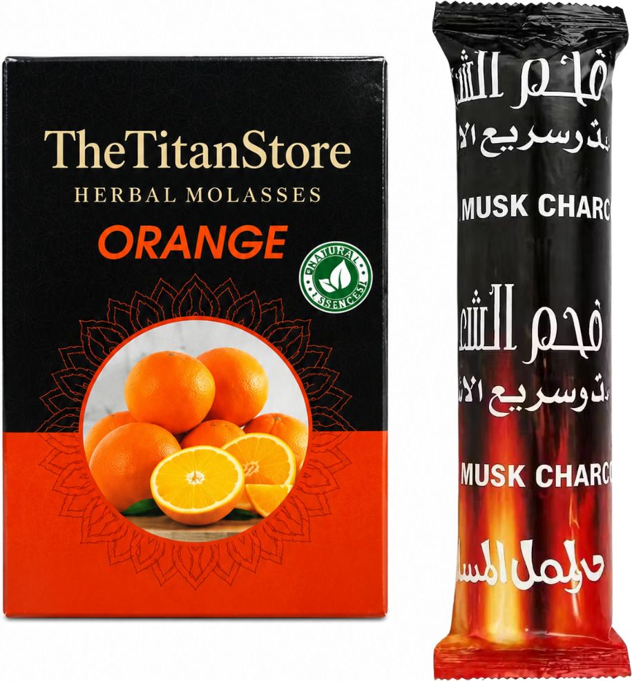 Premium herbal flavor orange with 1 hamil quick light Hookah Charcoals-image-36