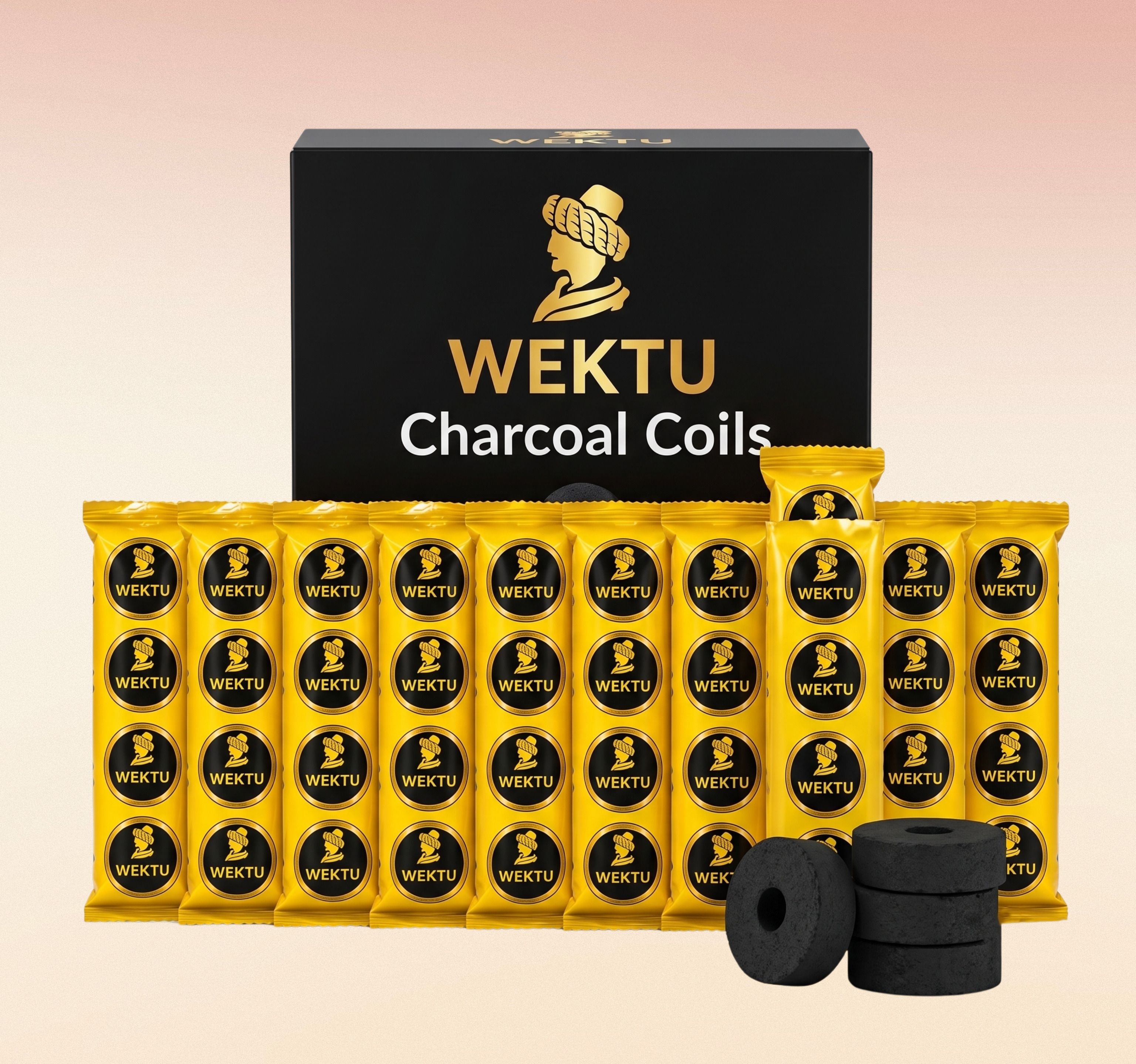 wektu Premium Charcoal Coils (Pack of 10 Stacks) - Quick Ignition & Long Burning/42 Hookah Charcoals-picture-47