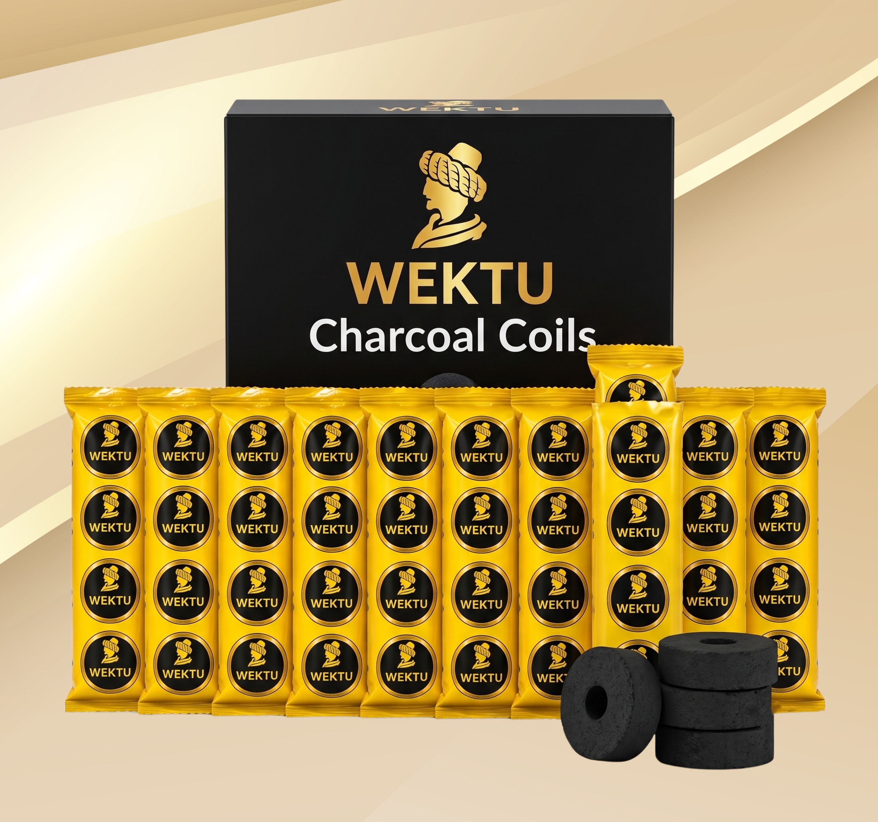 wektu Premium Charcoal Coils (Pack of 10 Stacks) - Quick Ignition & Long Burning/65 Hookah Charcoals-picture-30