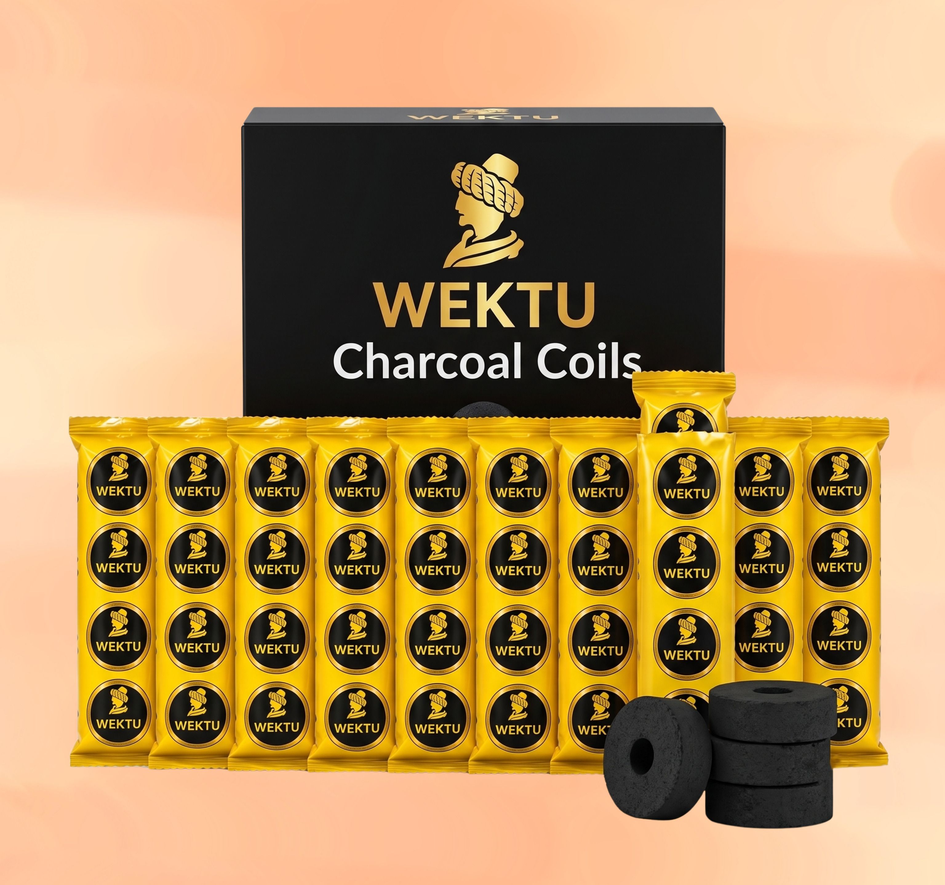 wektu Premium Charcoal Coils (Pack of 10 Stacks) - Quick Ignition & Long Burning/50 Hookah Charcoals-picture-36