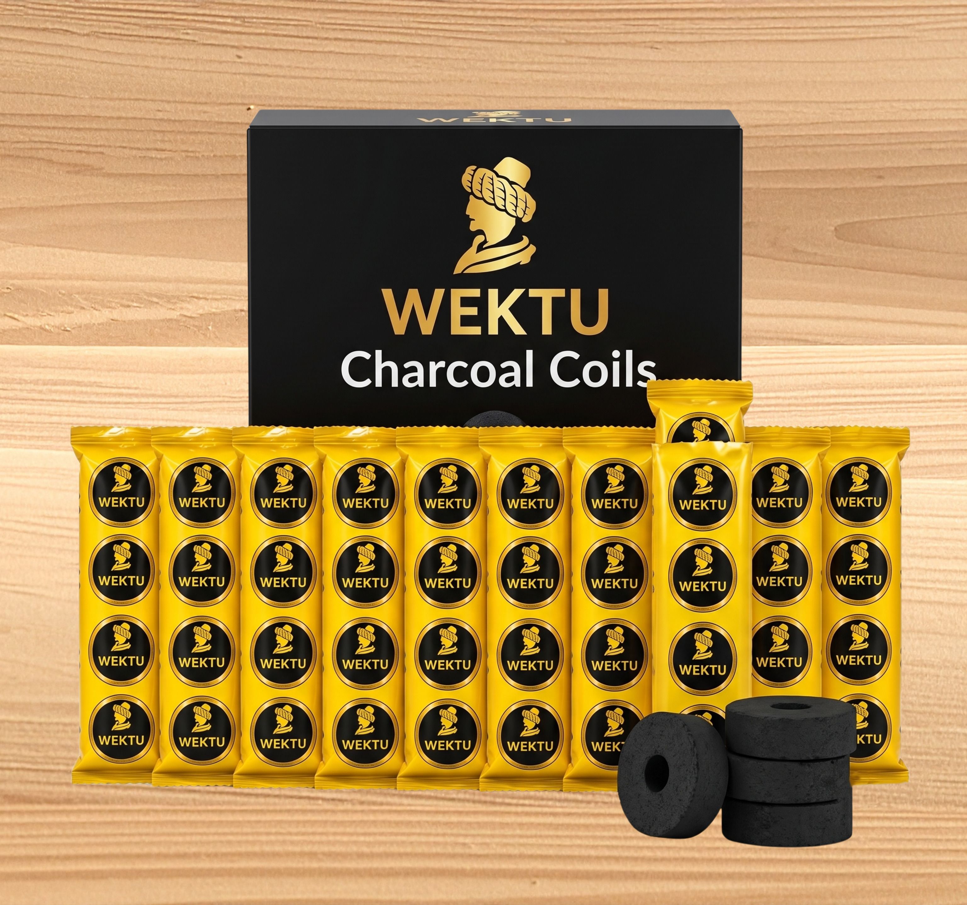 wektu Premium Charcoal Coils (Pack of 10 Stacks) - Quick Ignition & Long Burning/77 Hookah Charcoals-picture-16