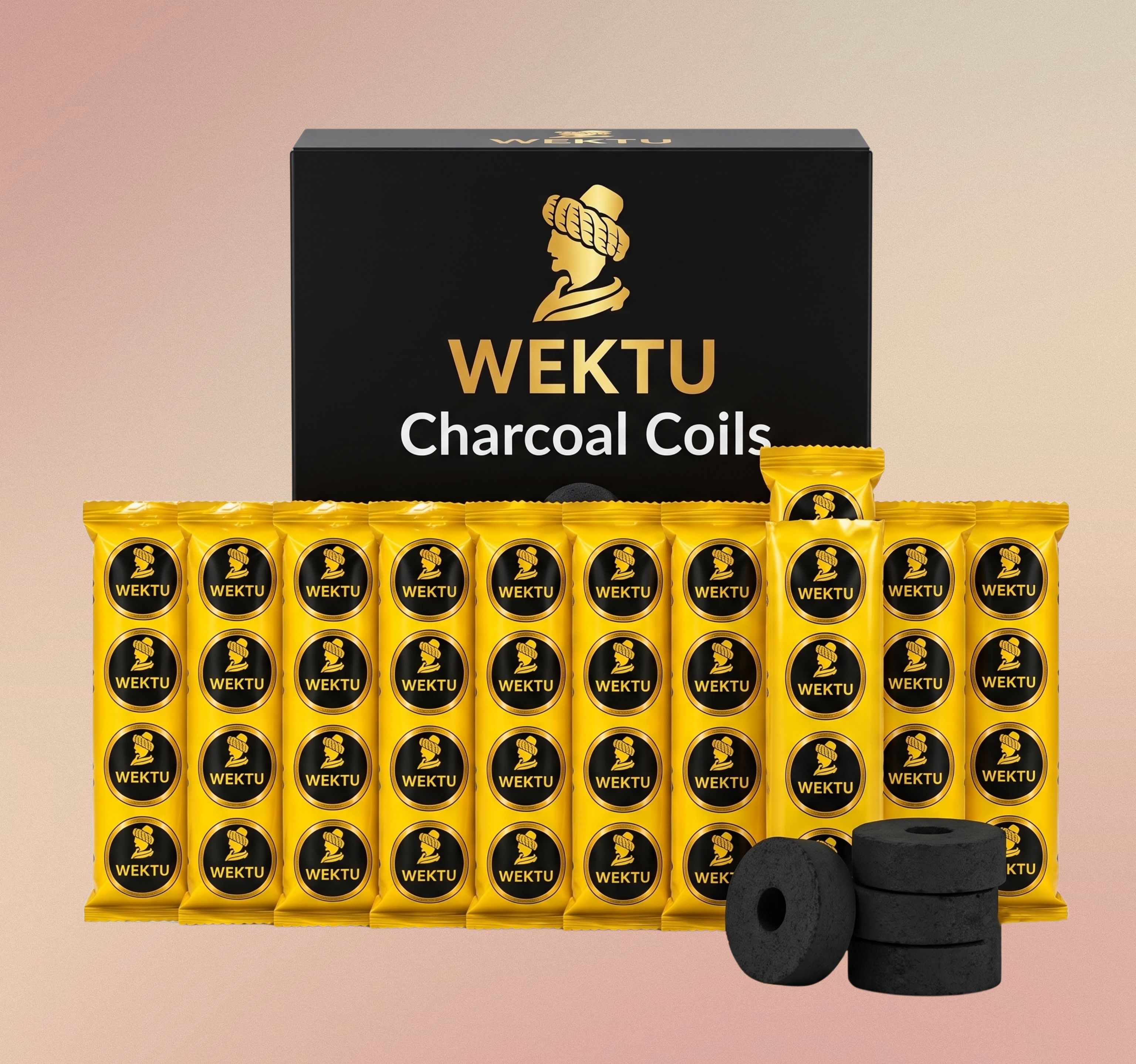 wektu Premium Charcoal Coils (Pack of 10 Stacks) - Quick Ignition & Long Burning/55 Hookah Charcoals-picture-36