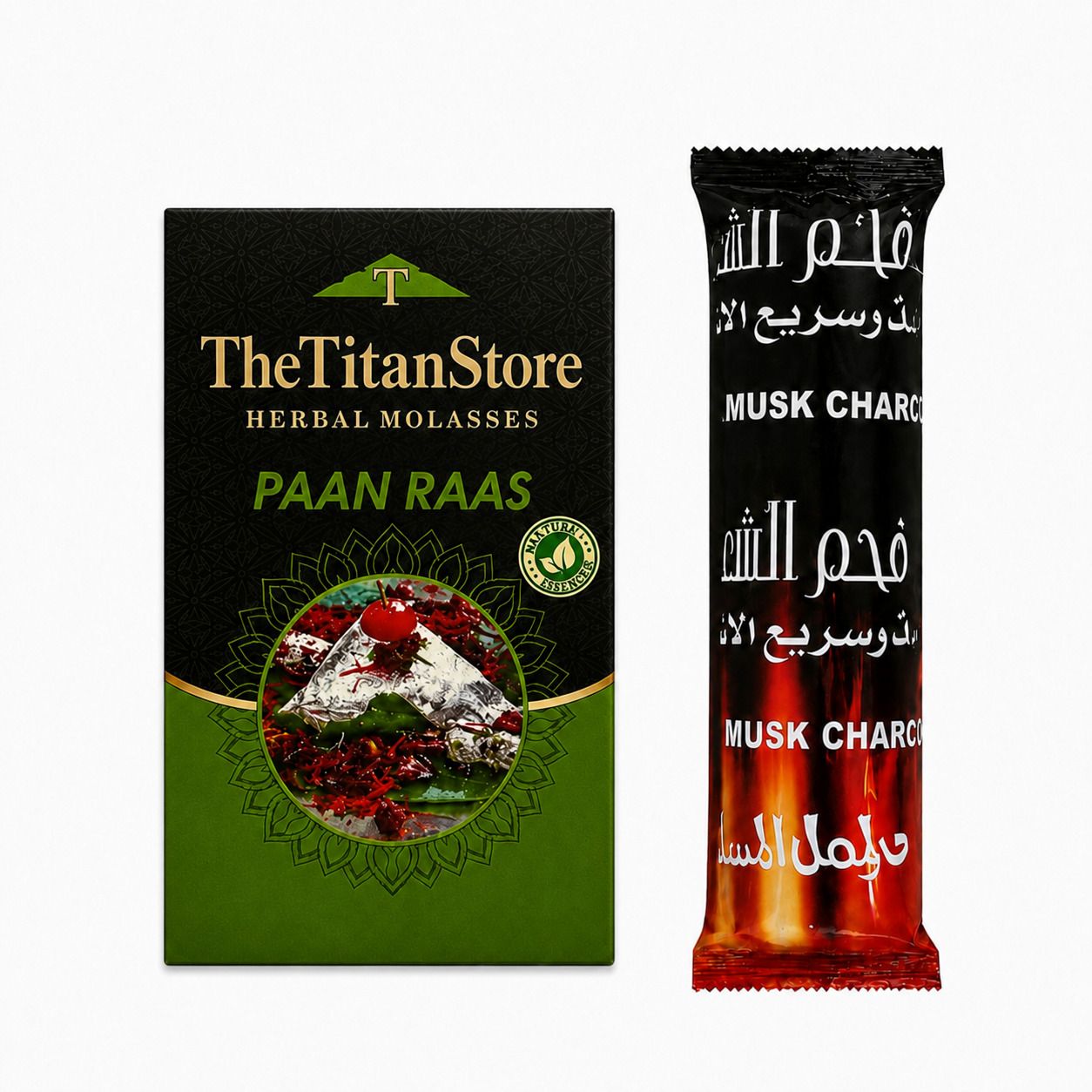 thetitanstore Premium Herbal Flavor Paan Raas with 1 hamil quick light Hookah Charcoals-picture-10