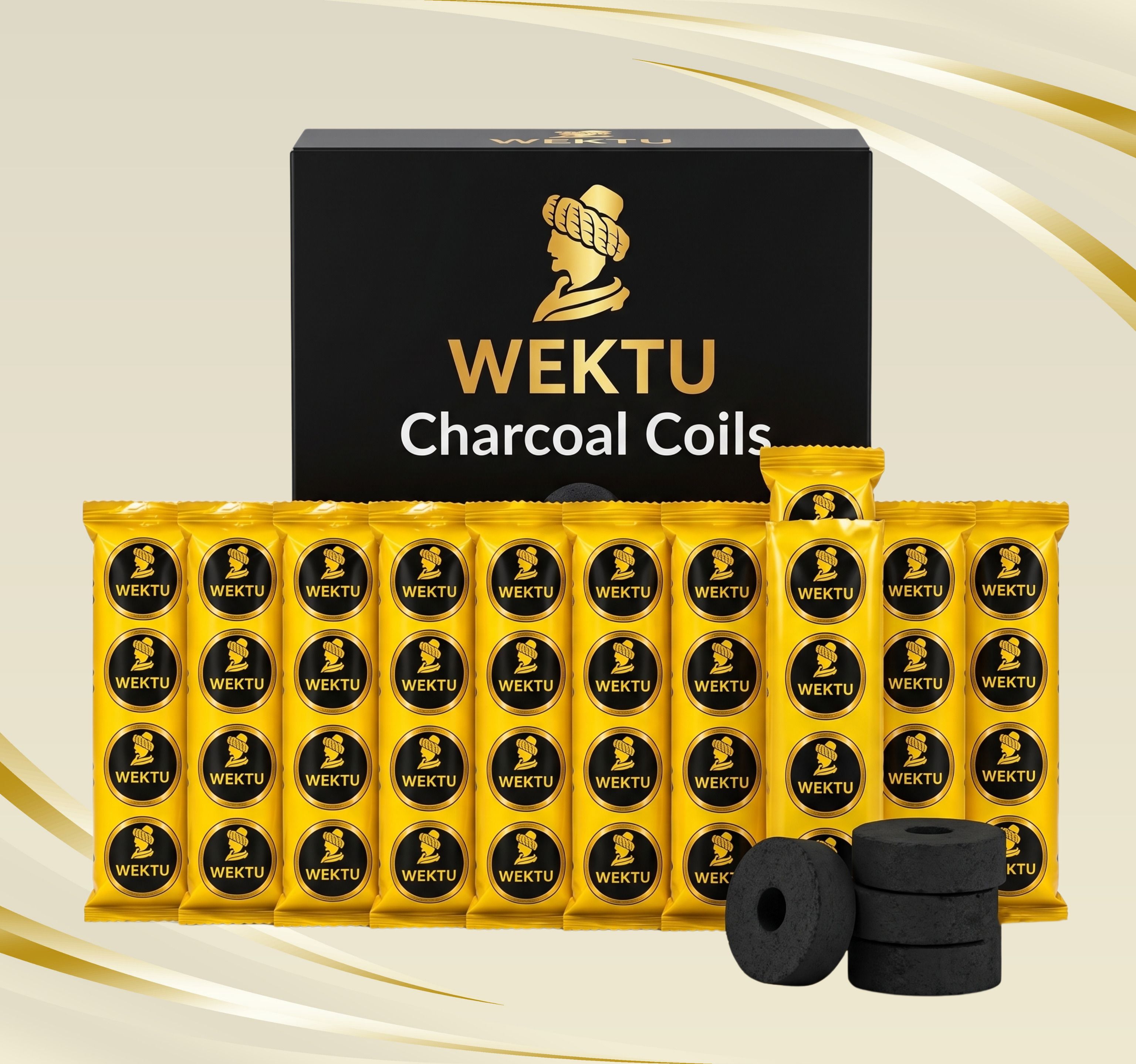 wektu Premium Charcoal Coils (Pack of 10 Stacks) - Quick Ignition & Long Burning /60 Hookah Charcoals-picture-28