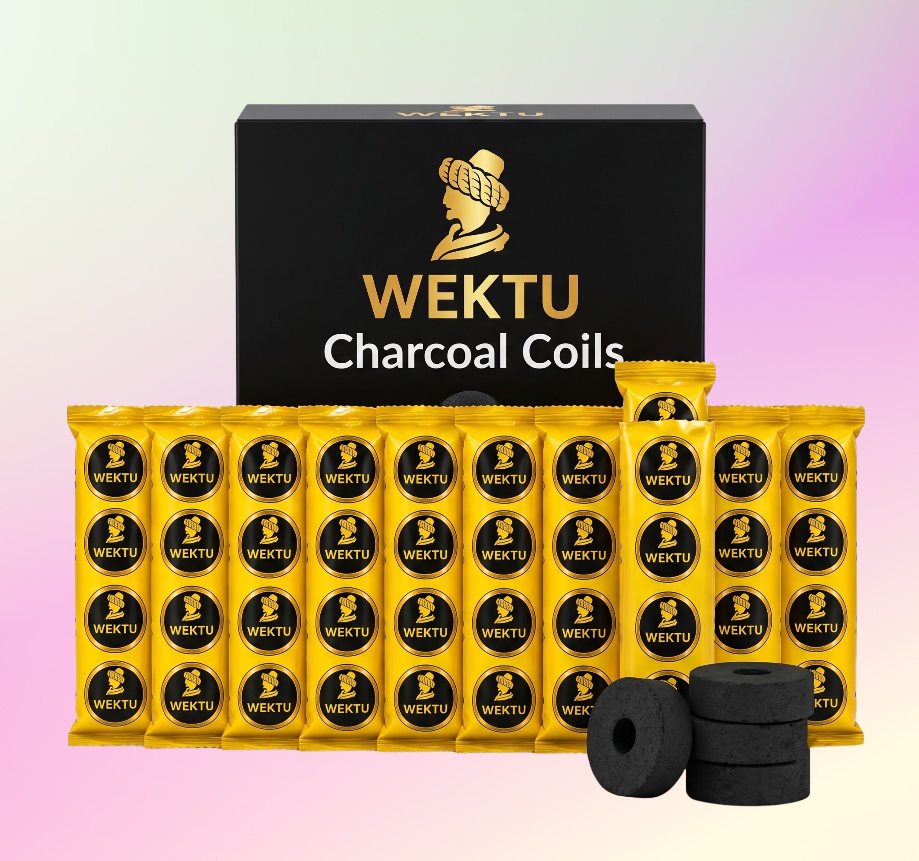 wektu Premium Charcoal Coils (Pack of 10 Stacks) - Quick Ignition & Long Burning /43 Hookah Charcoals-picture-18