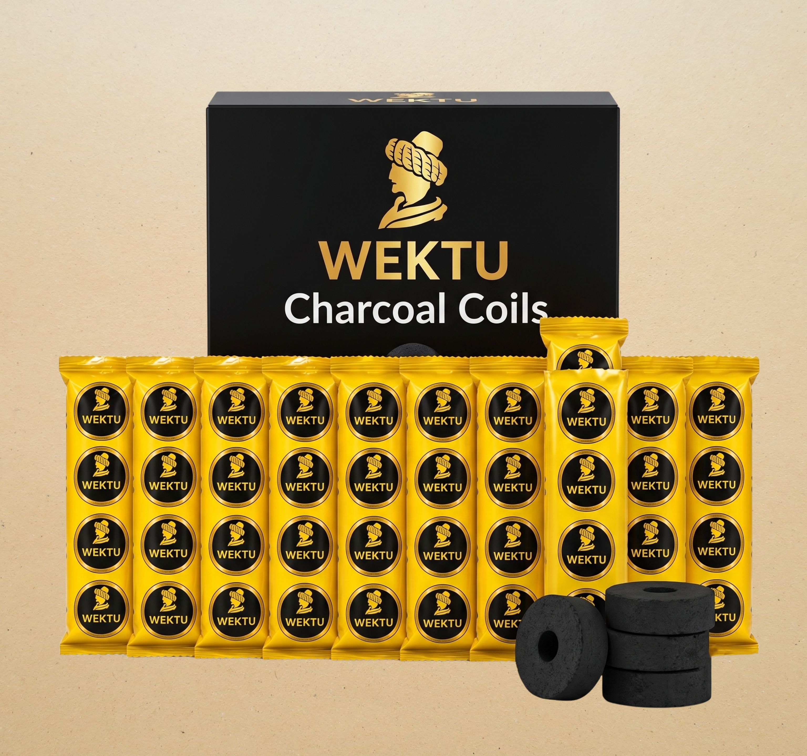 wektu Premium Charcoal Coils (Pack of 10 Stacks) - Quick Ignition & Long Burning /25 Hookah Charcoals-picture-42