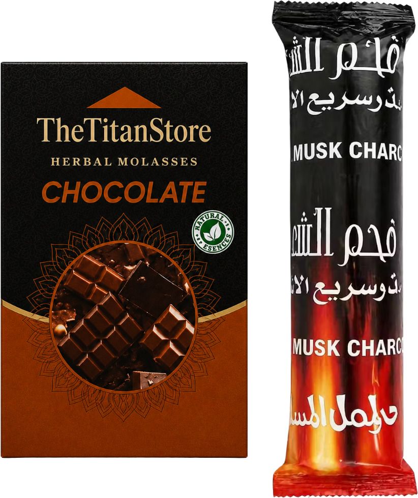 thetitanstore Premium herbal flavor Chocolate with 1 hamil quick light Hookah Charcoals-picture-27
