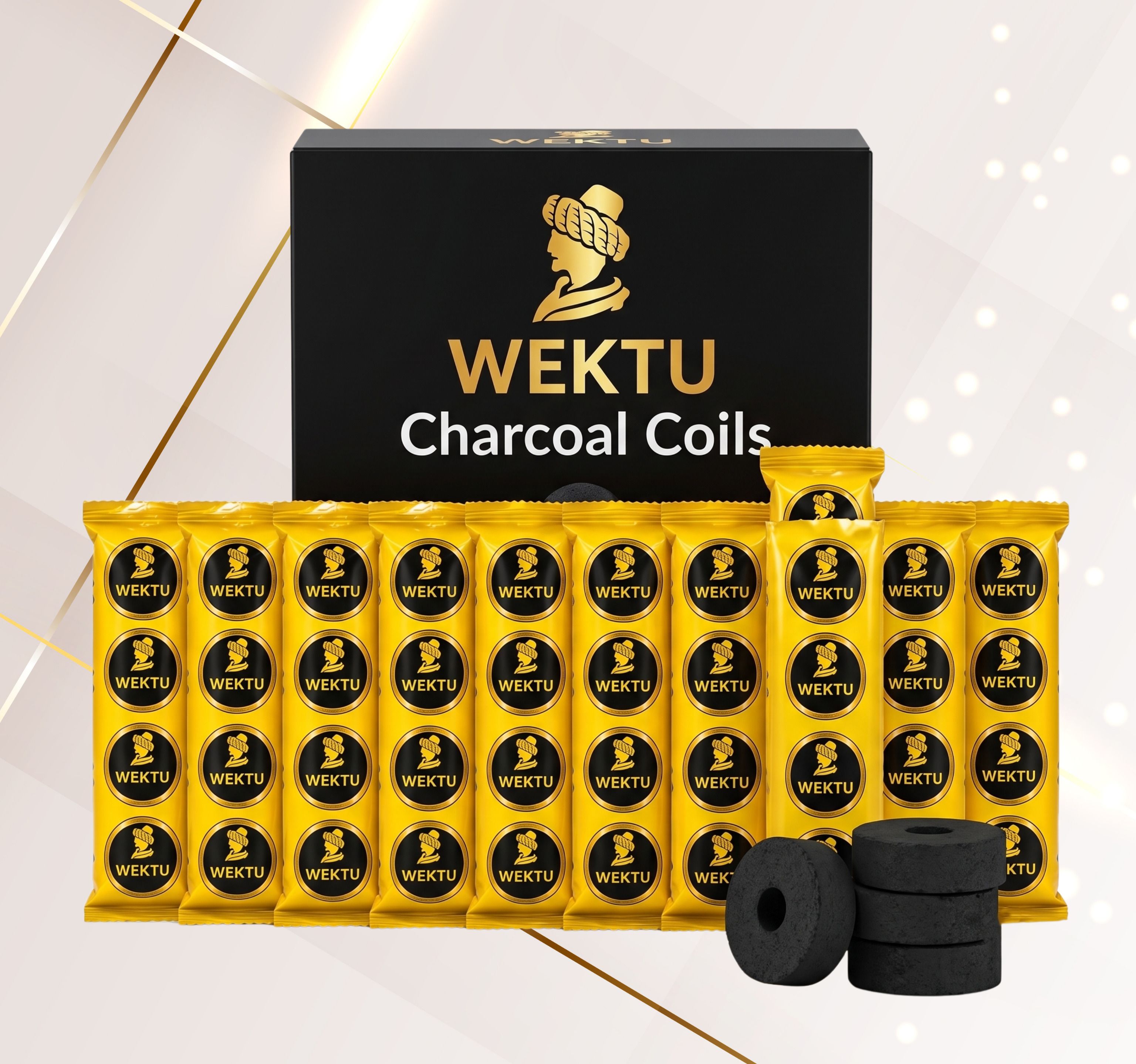 wektu Premium Charcoal Coils (Pack of 10 Stacks) - Quick Ignition & Long Burning /63 Hookah Charcoals-picture-28