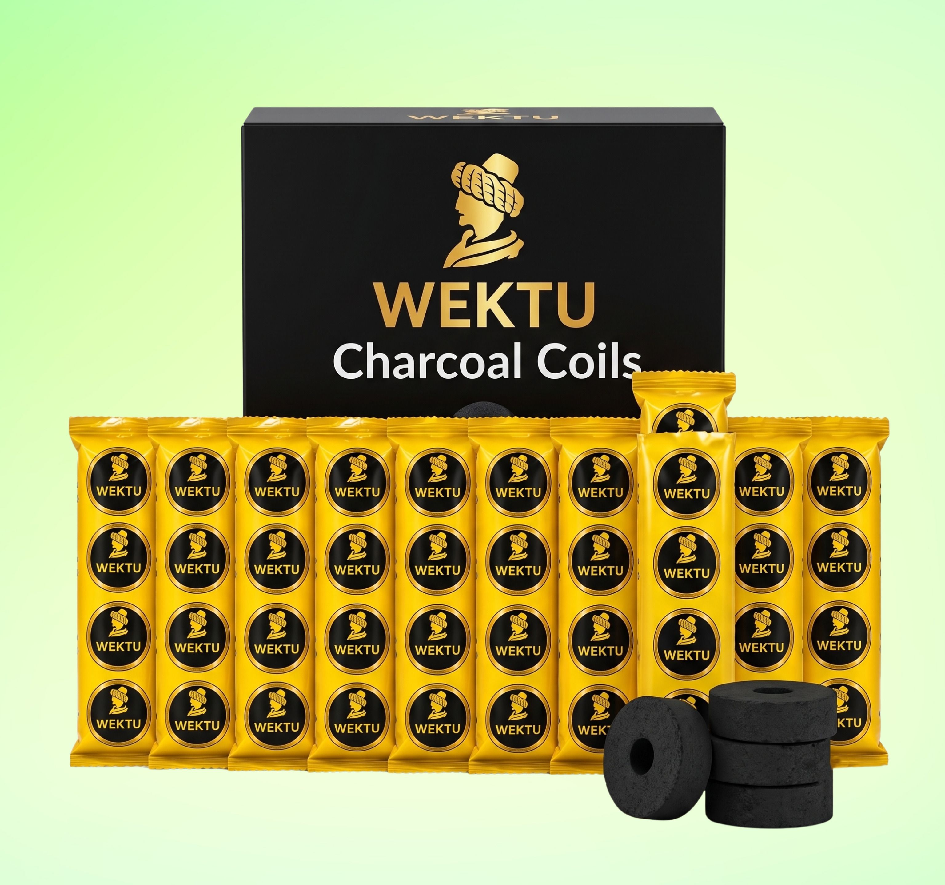 wektu Premium Charcoal Coils (Pack of 10 Stacks) - Quick Ignition & Long Burning/52 Hookah Charcoals-picture-28