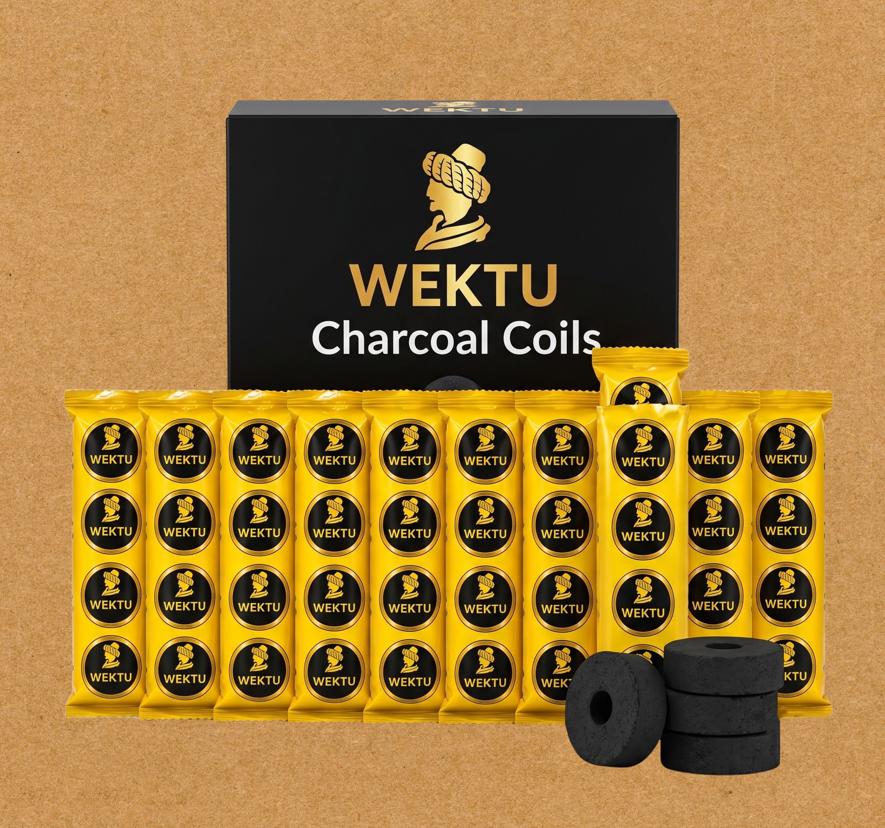 wektu Premium Charcoal Coils (Pack of 10 Stacks) - Quick Ignition & Long Burning/07 Hookah Charcoals-picture-41