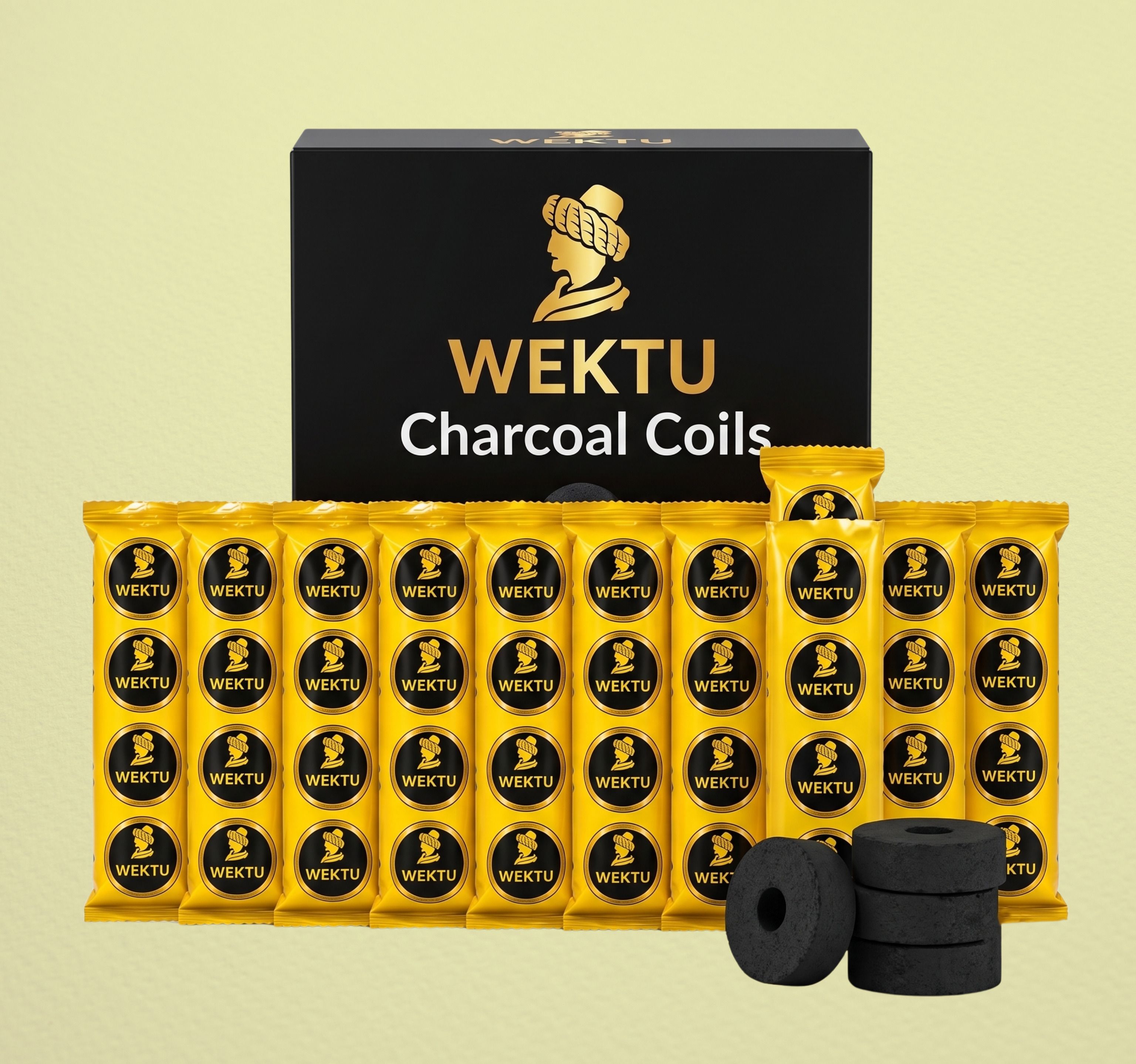 wektu Premium Charcoal Coils (Pack of 10 Stacks) - Quick Ignition & Long Burning/75 Hookah Charcoals-picture-32