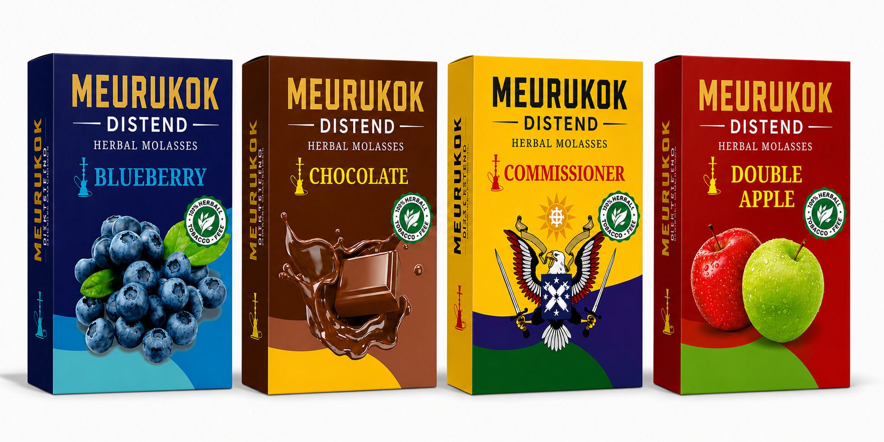meurukok distend Flav 4-1 Blueberry, Chocolate, Commissioner, Double Apple Hookah Flavor-picture-44