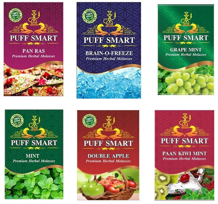 koogly Puffsmart Herbal Flavor 50g Each Paan 360, Double apple, Mr. ice freezer, Grapes, Paan Kiwi Mint, Mint Hookah Flavor-picture-26