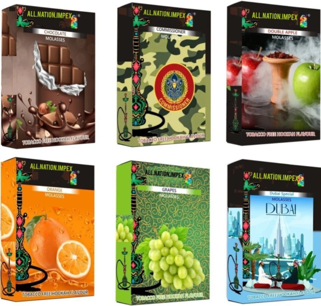all.nation.impex SIX FLAVOUR chocolate,commissioner,double apple,grapes,orange,dubai special Hookah Flavor-picture-15