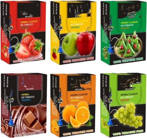 6 flavour pack_F19 Double apple, Strawberry, Orange, Paan, Grapes, Chocolate Hookah Flavor