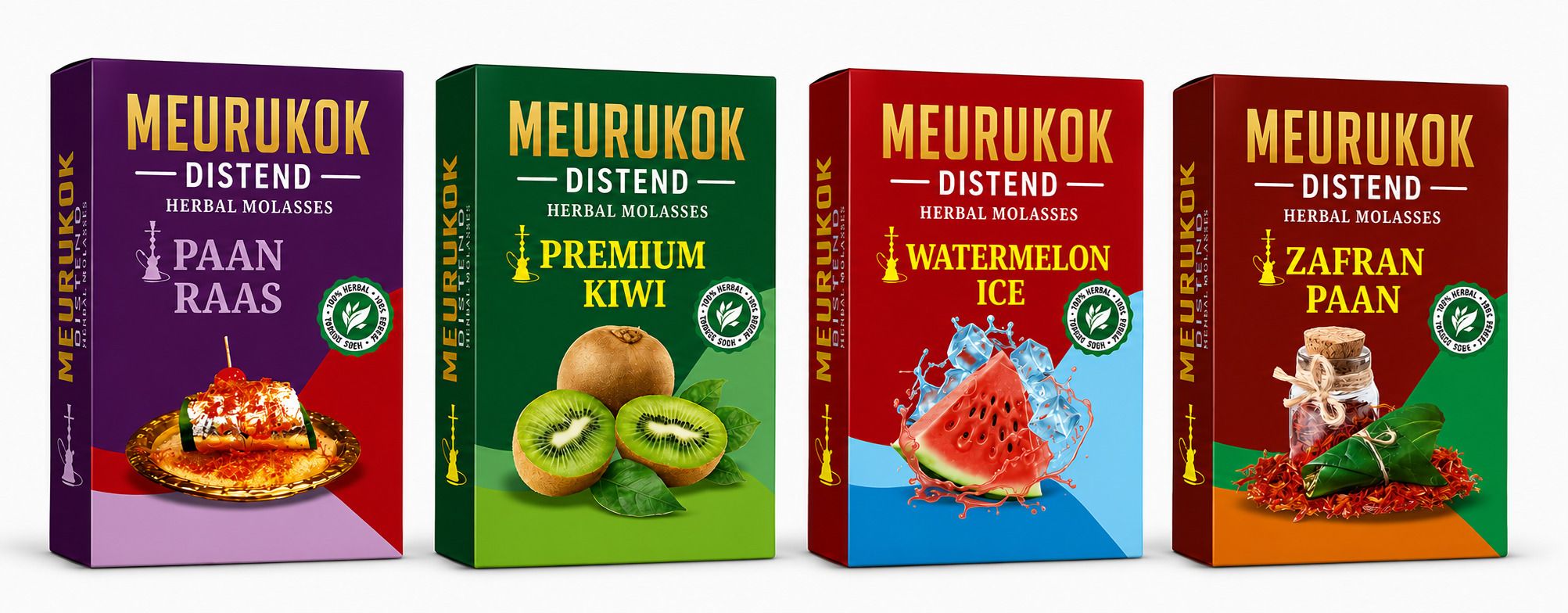 meurukok distend Flav 4-4 Paan Raas, Premium Kiwi, Watermelon Ice, Zafran Paan Hookah Flavor-picture-14