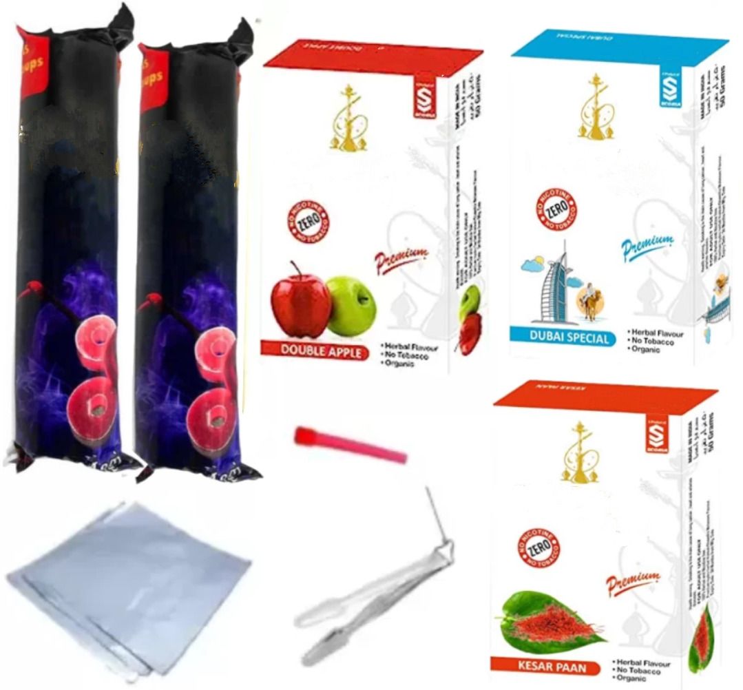 all.nation.impex Double apple Dubai special magic coal chimti mouthtip foil Paan Ras Hookah Flavor-picture-24