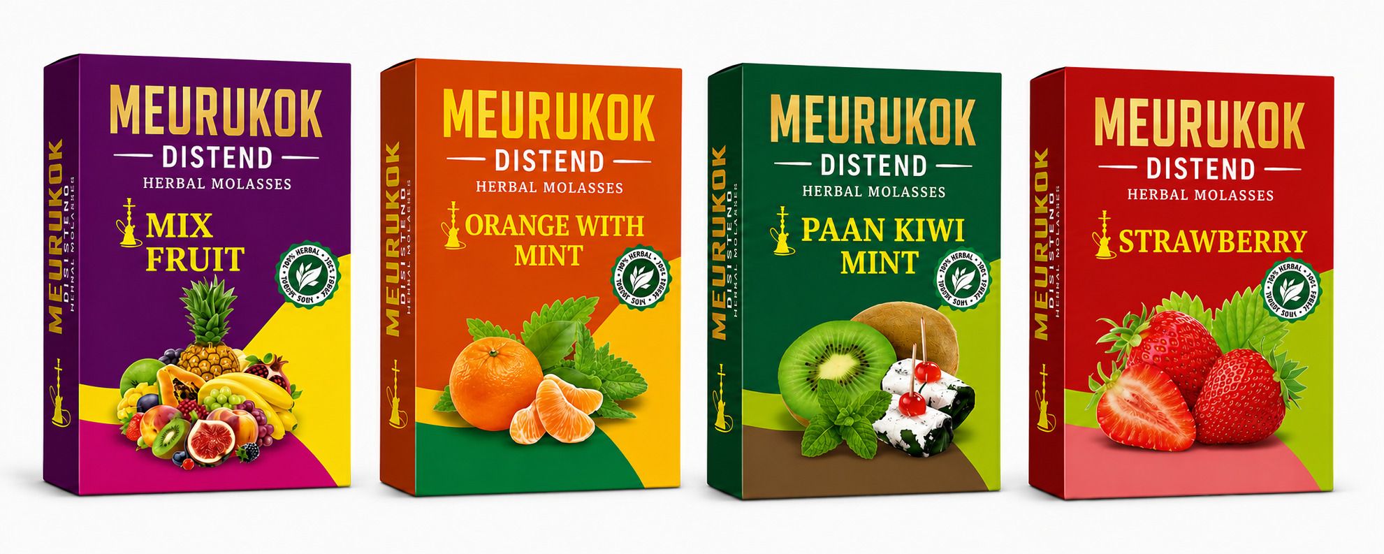 Flav 4-3 Mix Fruit, Orange With Mint, Paan Kiwi Mint, Strawberry Hookah Flavor-image-45