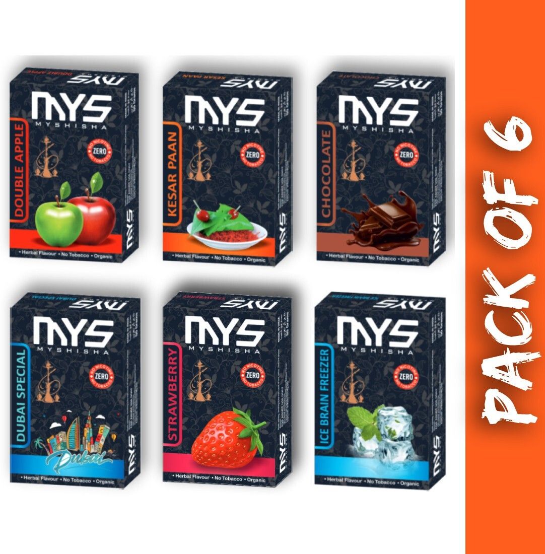 myshisha Premium Quality Herbal Hookah Double Apple,Kesar Paan, Chocolate, Dubai Special, Strawberry ,Brain Freezer Hookah Flavor-picture-21
