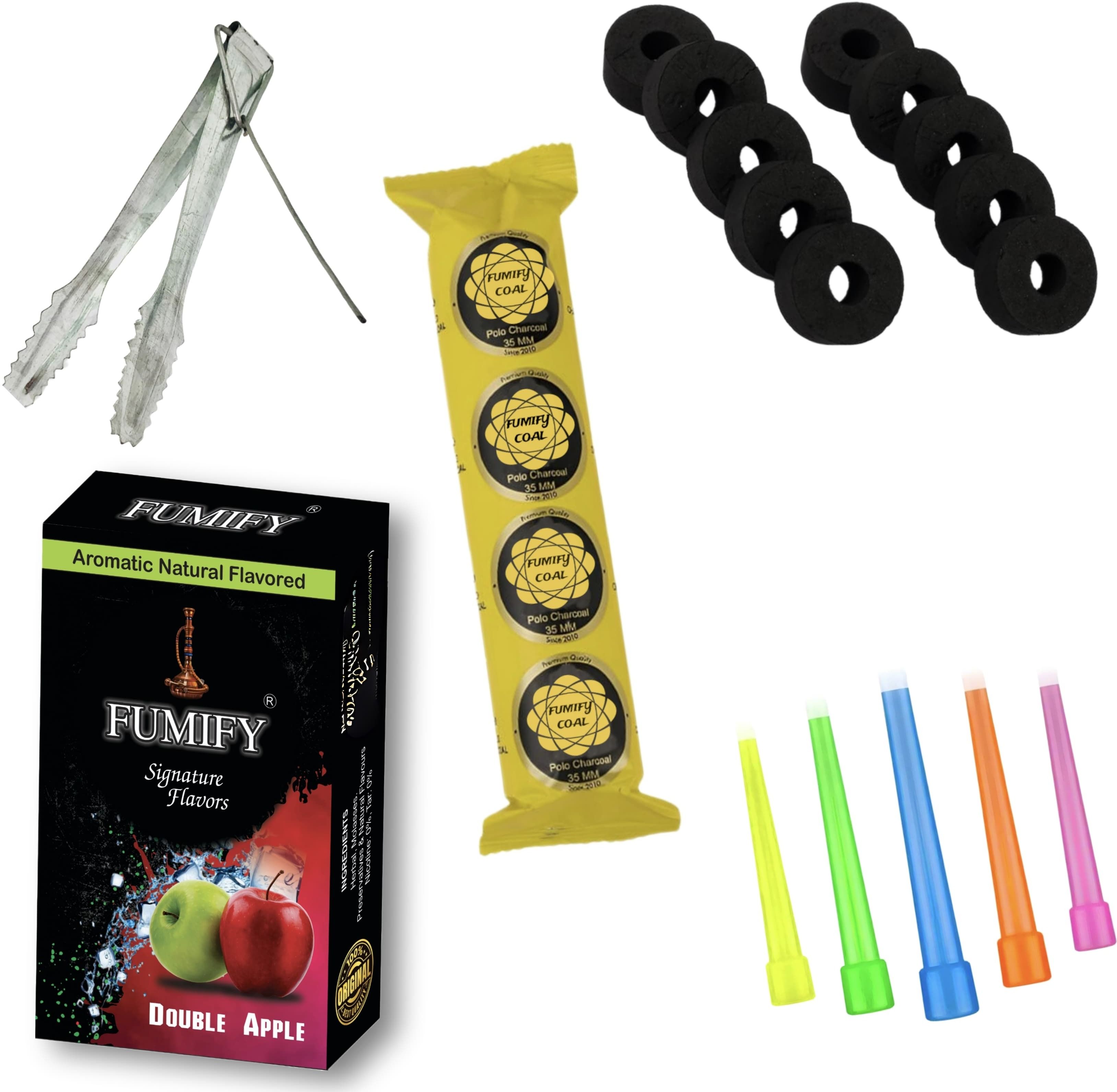ACCESSORIES 5 MOUTPIECE TIPS & FUMIFY Double Apple Hookah Flavor