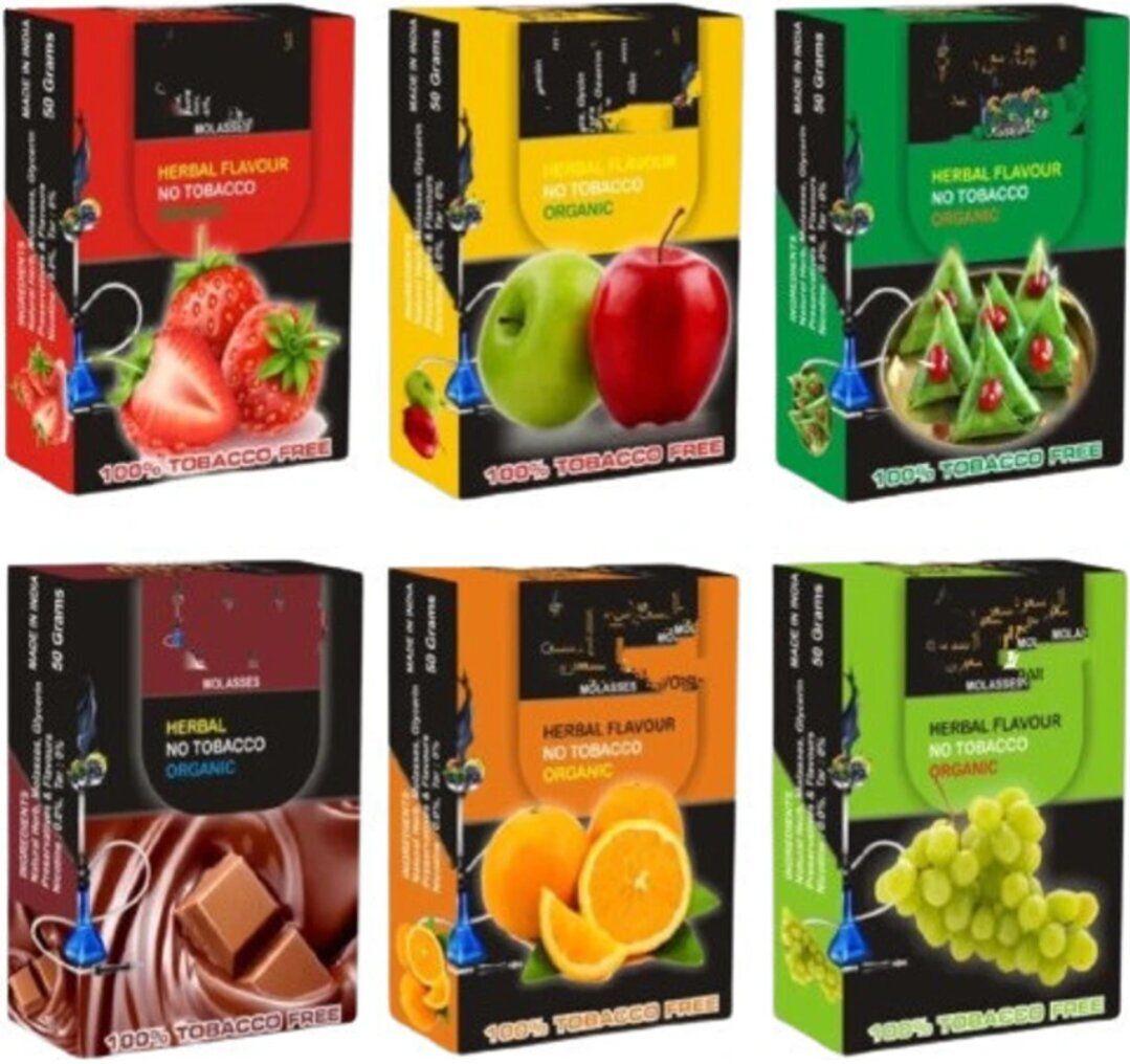 all.nation.impex SIX FLAVOUR PACK strawbery,Doble Apple,Paan Ras,Chocolate,Orange,Grapes Hookah Flavor-picture-18