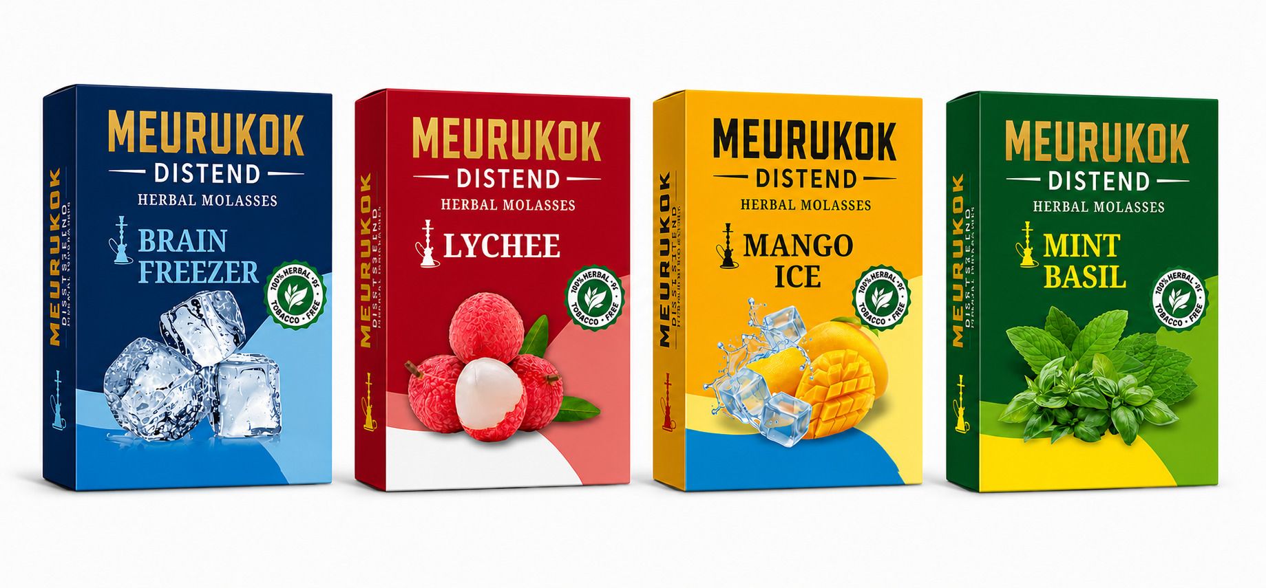 meurukok distend Flav 4-2 Brain Freezer, Lychee, Mango Ice, Mint Basil Hookah Flavor-picture-13