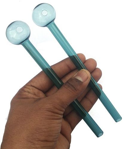 hookah palace Glass Oil Burner Pipe 6 inch Green, (Green) -Pack of 2 Borosilicate Glass Outside Fitting Hookah Mouth Tip-picture-19
