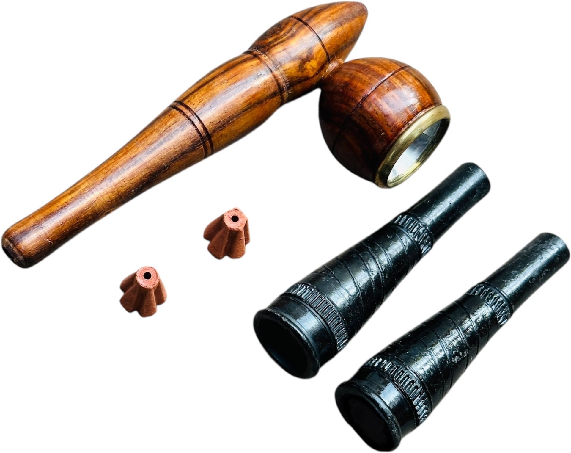 keshu handicraft Sheesham wood Cigar And 2 Clay Hhillum Pipe With Gitts Wooden, Terracotta Outside Fitting Hookah Mouth Tip-picture-21