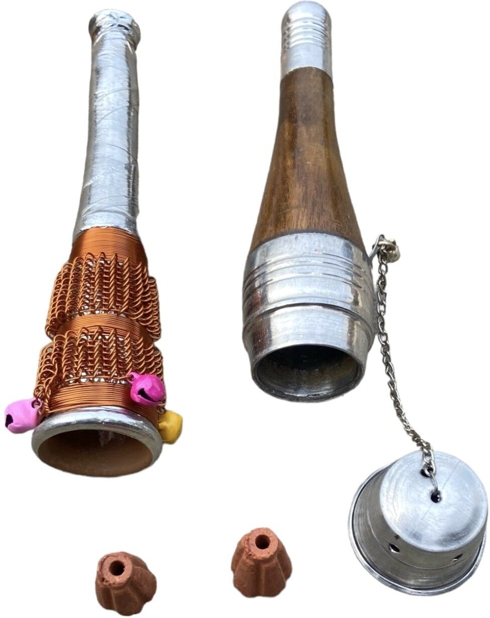 keshu handicraft Ghugra And Topi Chillum Copper, Wooden, Silver Outside Fitting Hookah Mouth Tip-picture-27