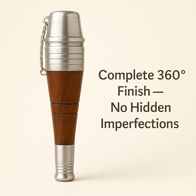 keshu handicraft 12 CM Wooden & Aluminium Chillum Pipe with Filter | Traditional Sheesham Wood Wooden Inside Fitting Hookah Mouth Tip-picture-25