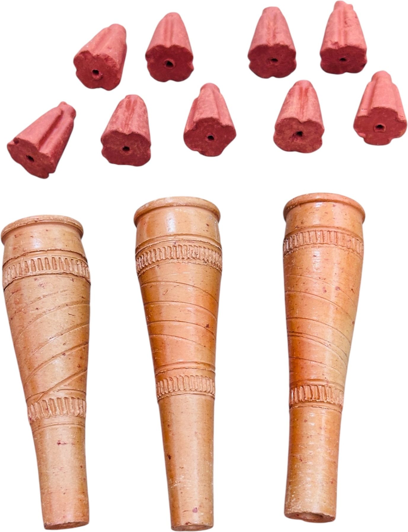 keshu handicraft 3 Mitti/Clay Chillum Size 8 CM With 9 Gitti/Filter Terracotta Outside Fitting Hookah Mouth Tip-picture-36