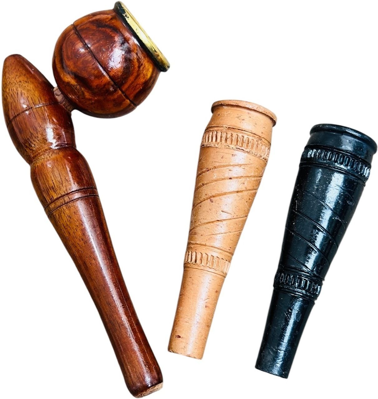 keshu handicraft 5" Bowl Cigar Chillum With Deshi Mitti 2 Chillum With Gitti Wooden, Terracotta Outside Fitting Hookah Mouth Tip-picture-14