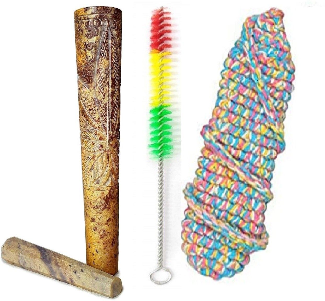 separate way 6 inch leaf engraved marble smoking chillum pipe, cleaner, cover Stoneware Outside Fitting Hookah Mouth Tip-picture-23