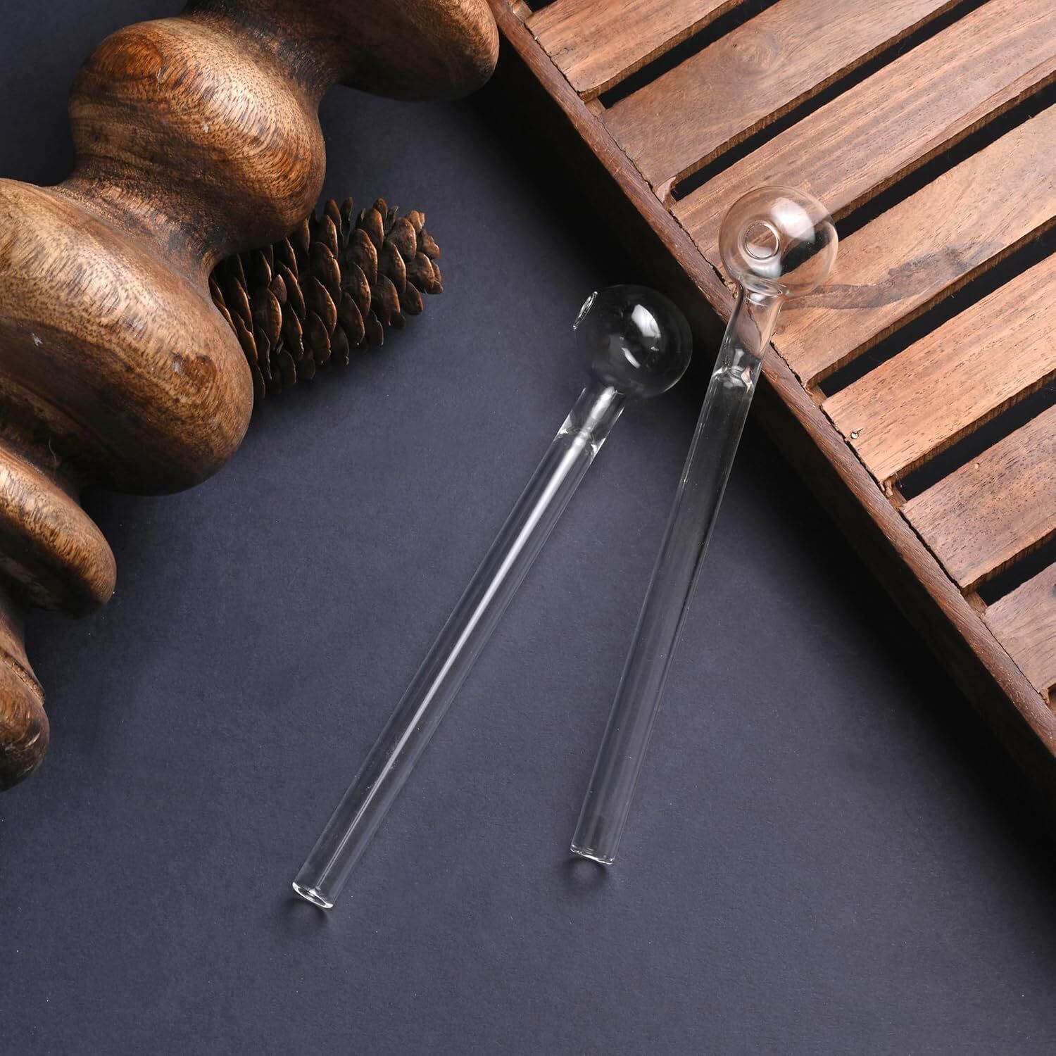 Glass 6 inch Oil Pipe With Hole Borosilicate Glass Outside Fitting Hookah Mouth Tip