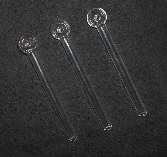 Glass Oil Burner Pipe 6 inch Transparent Borosilicate Glass Inside Fitting Hookah Mouth Tip