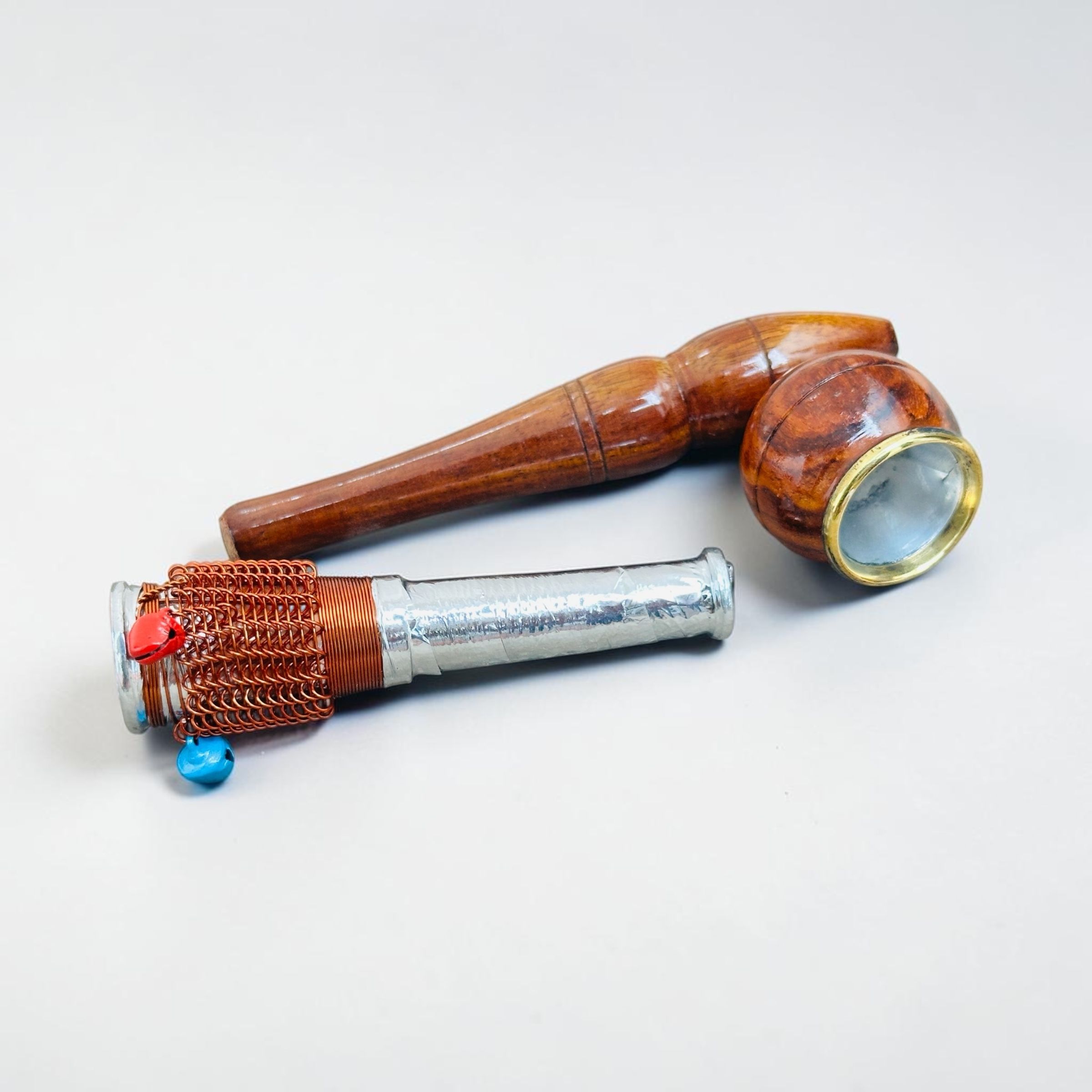keshu handicraft Pack Of 2 ghungroo And Woodern Cigar chillum Wooden Outside Fitting Hookah Mouth Tip-picture-25