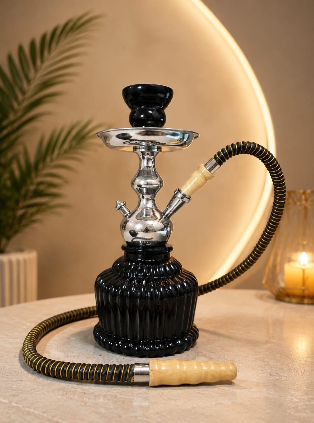 appraise home impex Premium Mini Glass Hookah Pot Black Pumpkin Shisha 12 Inches 12 inch Glass Hookah-picture-15