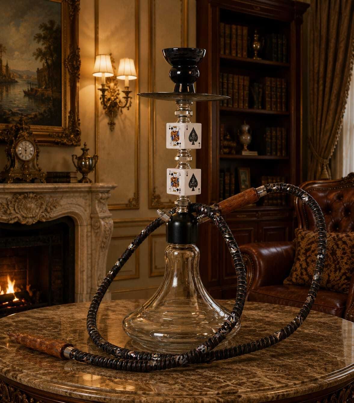 vespers Cocoyaya Gold Hookah Dice 18 inch Glass Hookah-picture-11