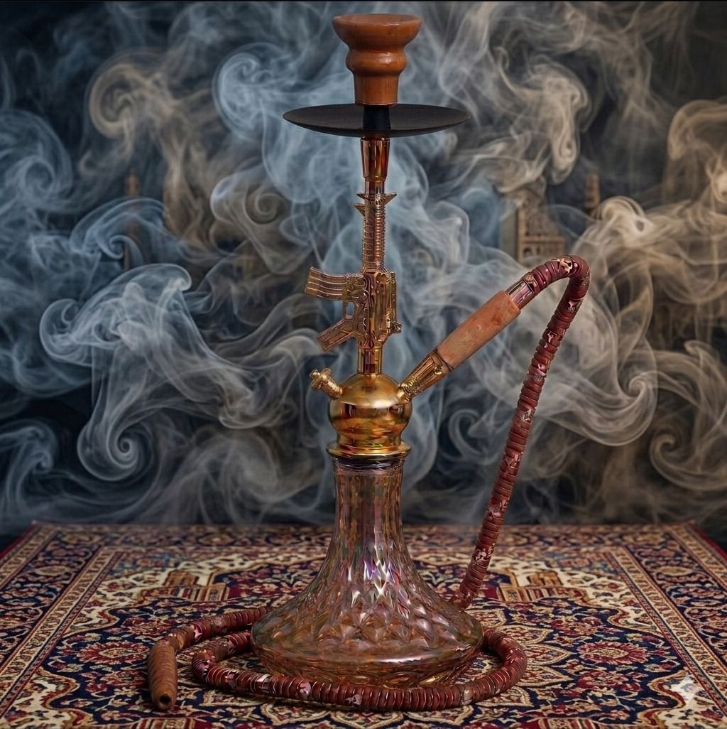 smock strech Durable Metal Stem & Thick Glass Base 18-inch Hookah - Easy to Assemble & Clean 18 inch Glass Hookah-picture-10