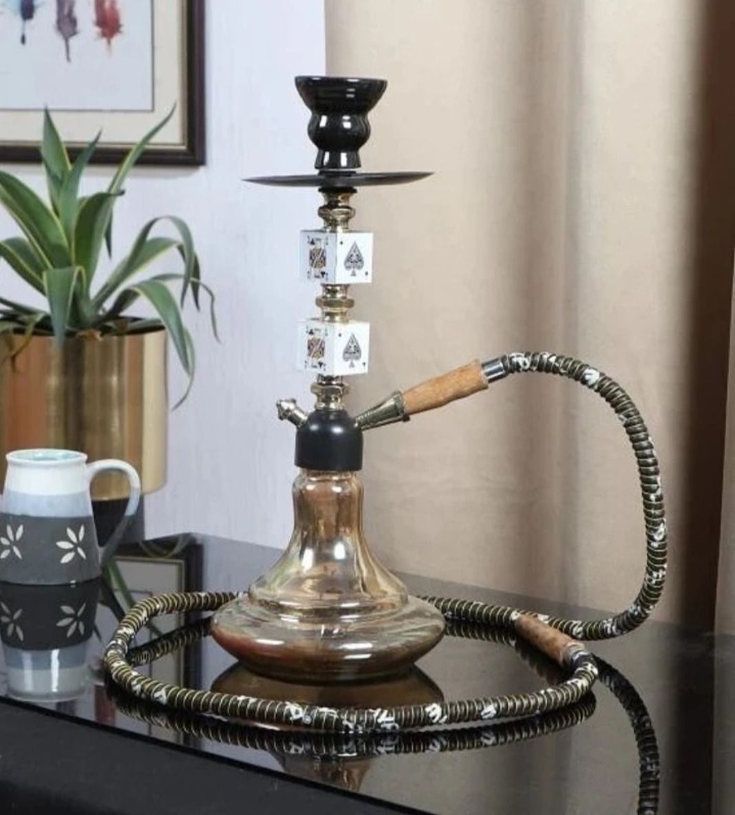 jaipurcrafts Coco Gold Hookah Dice 18 inch Glass Hookah (Gold) 18 inch Glass Hookah-picture-42