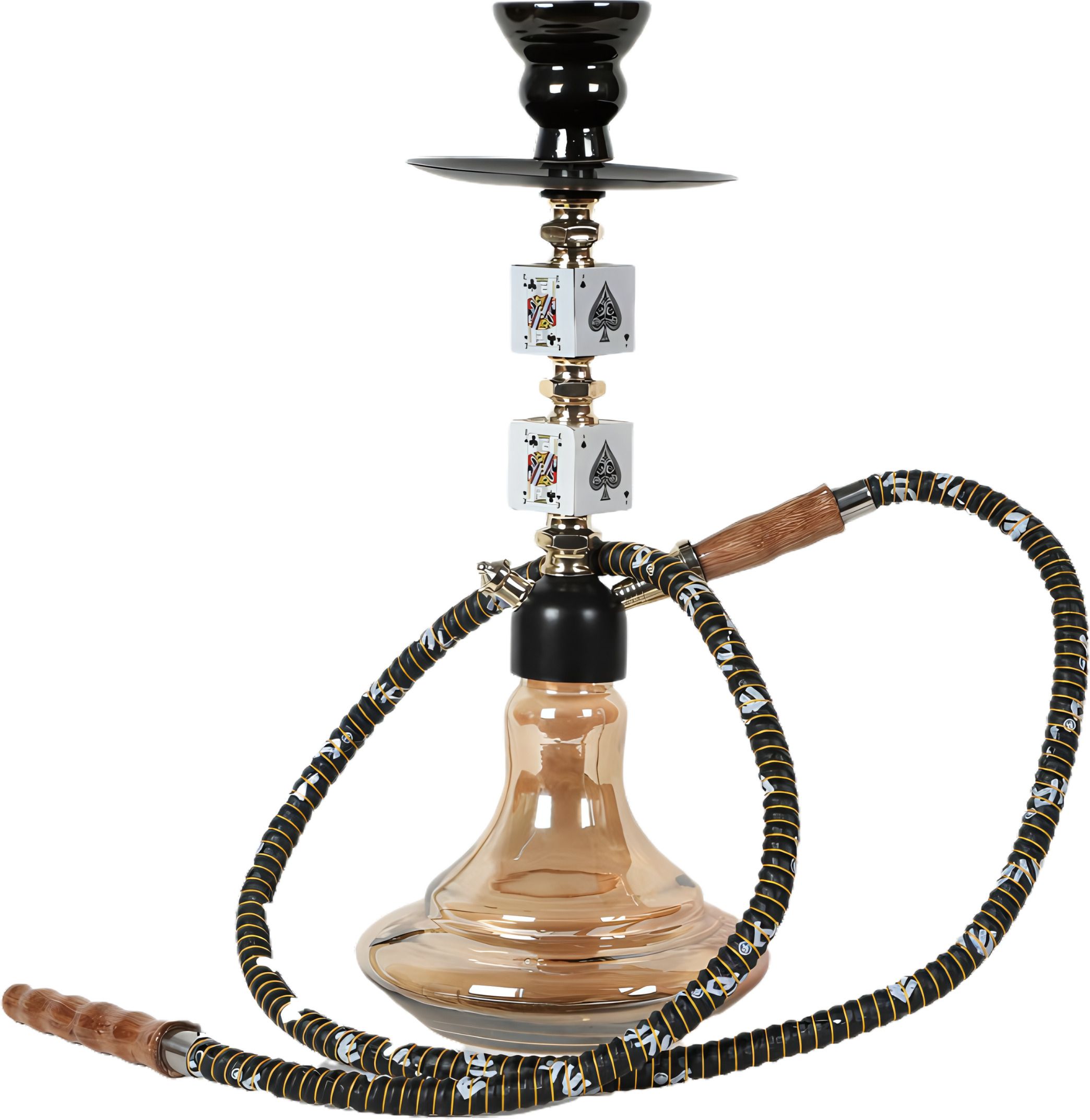 appraise home impex Premium Glass Hookah Coco Gold With Long Pipe 16 Inches 14 inch Glass Hookah-picture-23