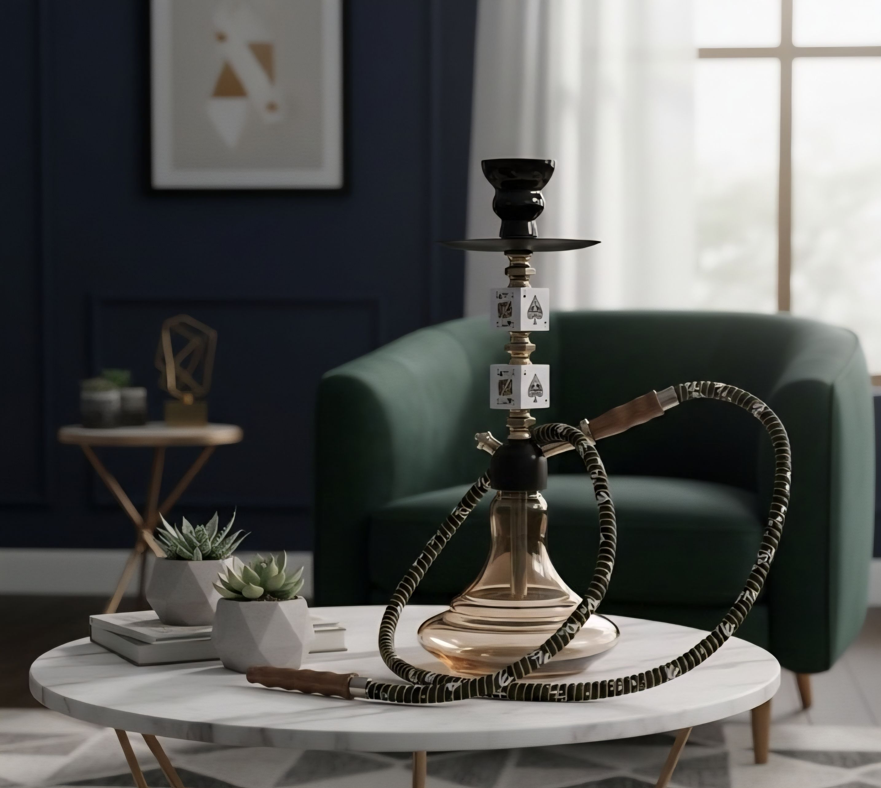 jaipurcrafts Coco Gold Hookah Dice 18 inch Glass Hookah (Gold) 18 inch Glass Hookah-picture-13