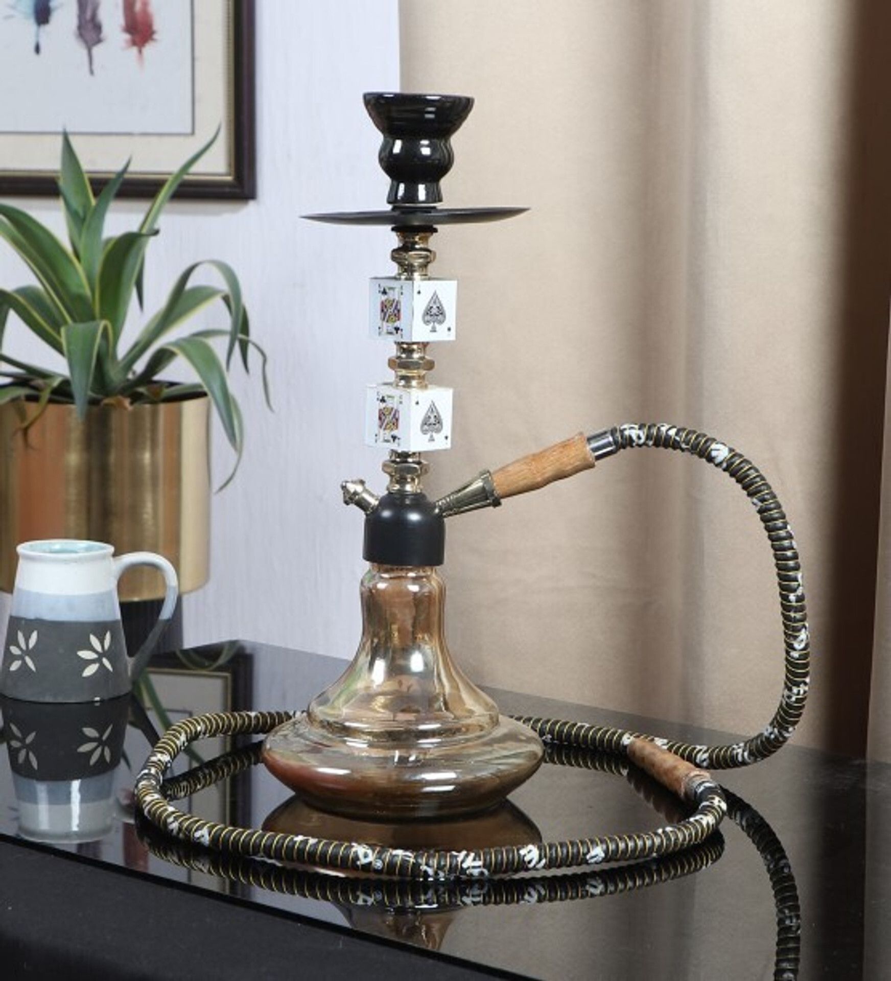 dream craft Premium Cocoyaya Metallic Dice Hookah 16 inch Glass Hookah-picture-21